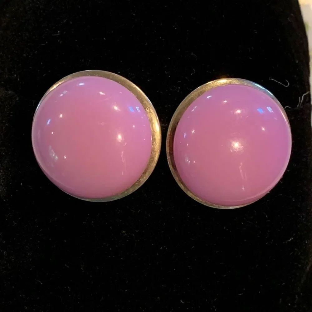 Vintage Glamour Brand Bakelite Clip On Snap Button Earrings Interchangeable